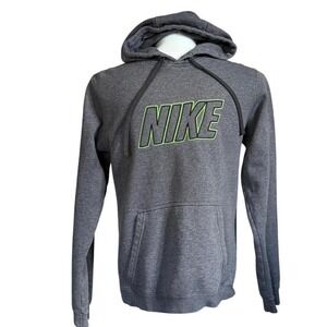 NIKE Mens Gray Green Logo Sweatshirt Hoody S Small